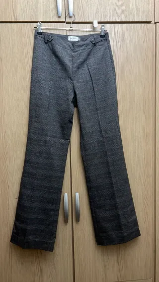 Pantalón recto estampado cuadros