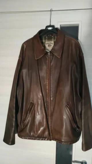 Giacca in pelle La Florenz vintage marrone XL 54