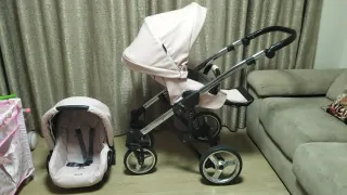 Carro de bebé 3 piezas rosa