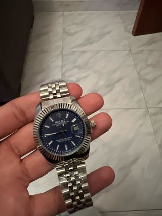 Reloj Rolex Oyster Perpetual Datejust Plata Azul
