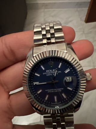 Reloj Rolex Oyster Perpetual Datejust Plata Azul