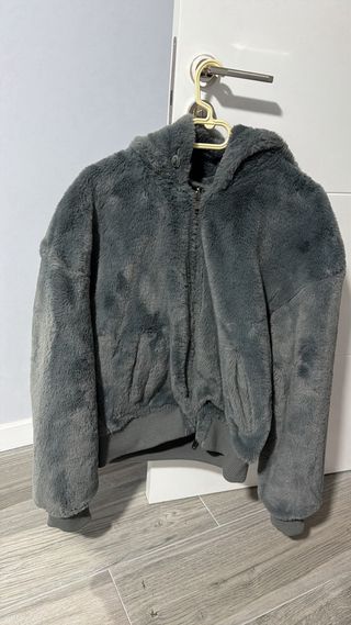 Chaqueta Bomber Reversible Zara Gris