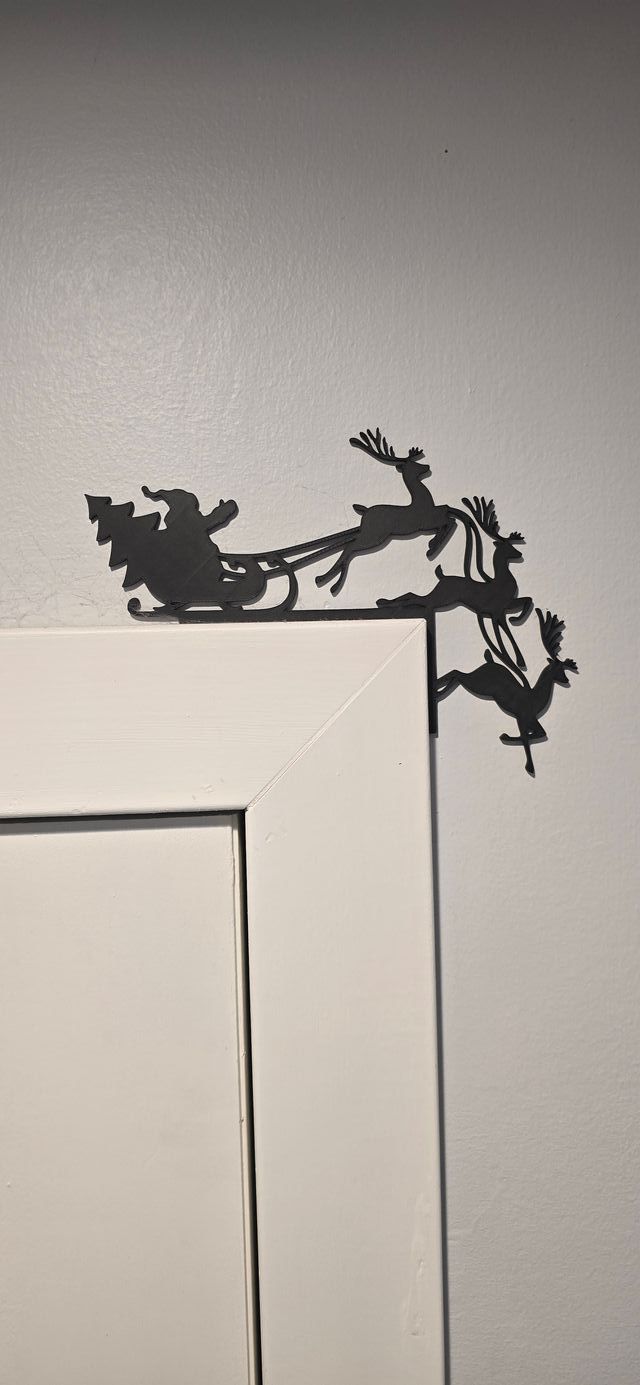 Adorno Puerta Papá Noel y Trineo