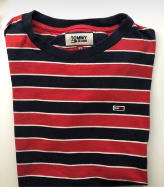 Camiseta Tommy Jeans Rayas Azul/Rojo Talla XS