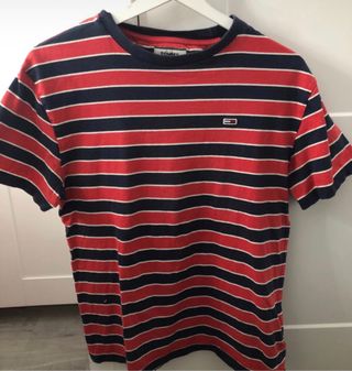 Camiseta Tommy Jeans Rayas Azul/Rojo Talla XS
