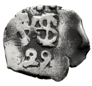 Moneda PLATA 1/2 Real 1729 LIMA. FELIPE V