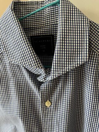 Camisa Scalpers nueva cuadros azul y blanco