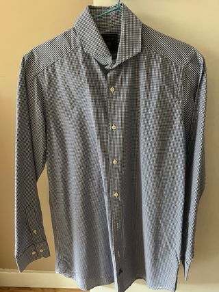 Camisa Scalpers nueva cuadros azul y blanco