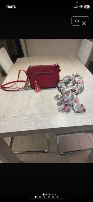 Bolso rojo nuevo con etiqueta+regalo foulard nuevo