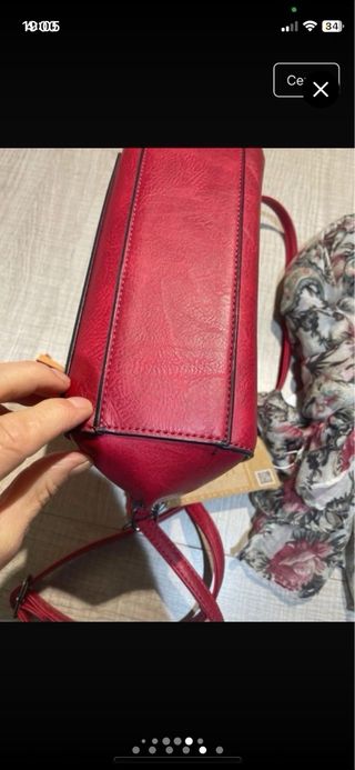 Bolso rojo nuevo con etiqueta+regalo foulard nuevo