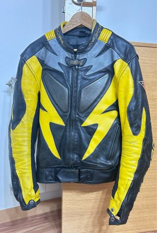 Chaqueta de cuero y pantalón para moto hombre