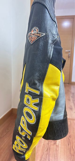 Chaqueta de cuero y pantalón para moto hombre