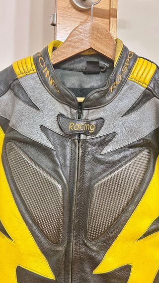 Chaqueta de cuero y pantalón para moto hombre