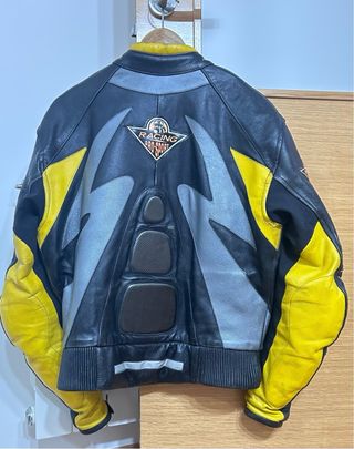 Chaqueta de cuero y pantalón para moto hombre