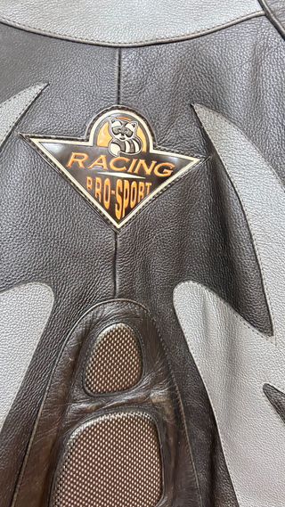 Chaqueta de cuero y pantalón para moto hombre
