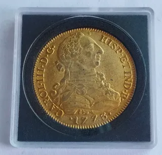 Moneda 8 Escudos 1773 Oro Réplica