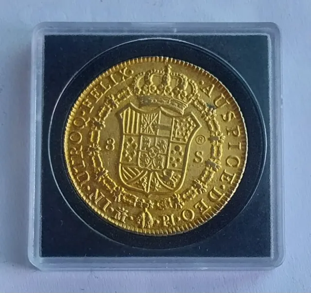 Moneda 8 Escudos 1773 Oro Réplica