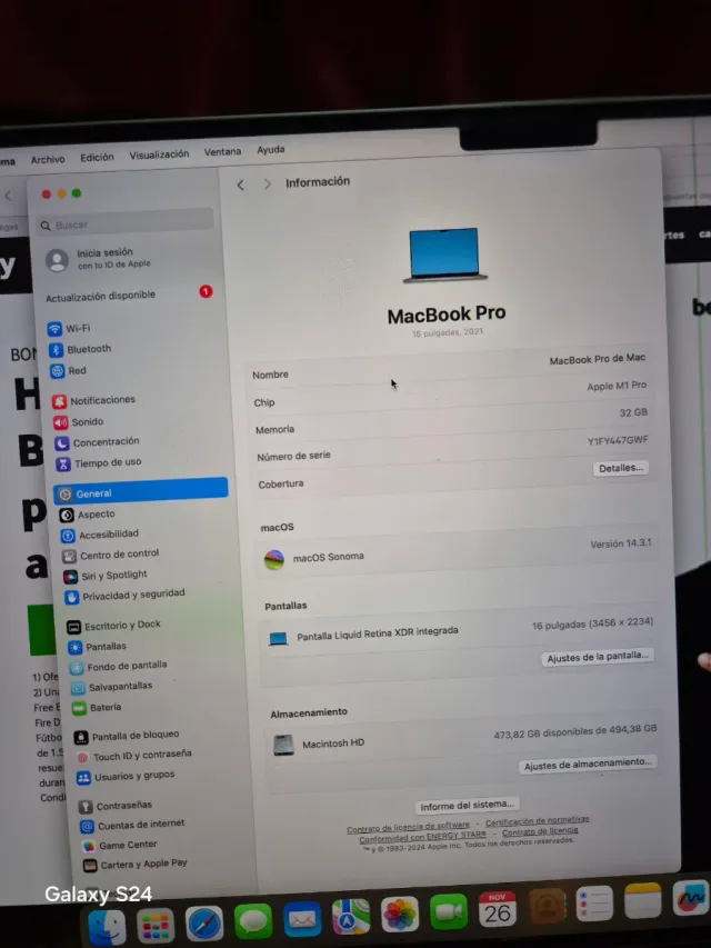 MacBook Pro M1 32GB 500GB