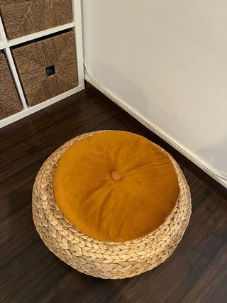 Puf redondo mimbre Ikea