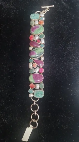 Pulsera Plata 925 Piedras Naturales