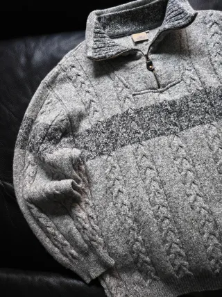 Jersey lana trenzado Camel vintage