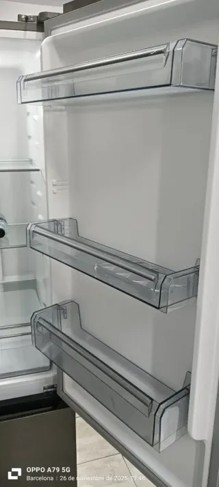 Nevera combi QIVILE acero inoxidable