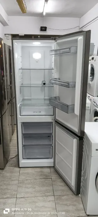 Nevera combi QIVILE acero inoxidable
