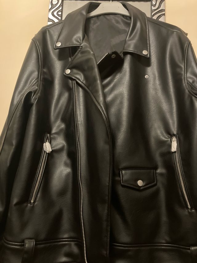 Chaqueta Zara Negra Piel Sintética