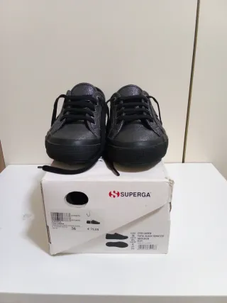 Superga Scarpetta Donna Laminato Nero 36