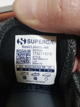 Superga Scarpetta Donna Laminato Nero 36