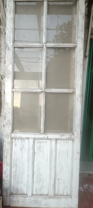 Puertas dobles madera y cristal