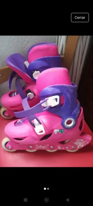 Patines en línea rosas y morados para niña