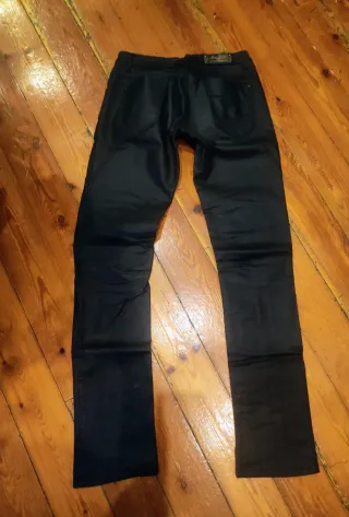 Pantalones Zara Encerados Negros