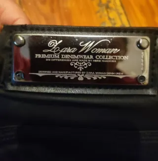 Pantalones Zara Encerados Negros