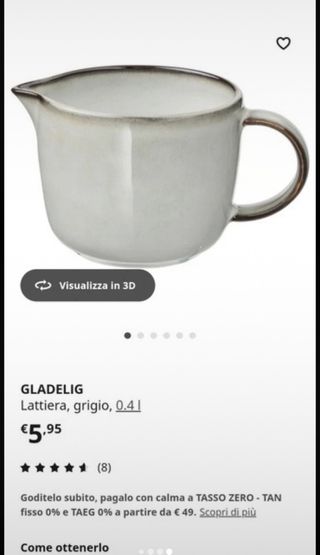 Lattiera set 8 pezzi