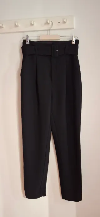 Pantalón tela cintura alta con cinturón T.34