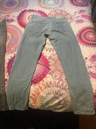 2 Pantalones Vaqueros Zara Azul y Gris