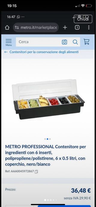 Porta condimenti METRO PROFESSIONAL 6 vaschette