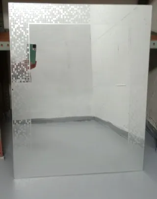 Espejo con lámpara de baño doble plateada