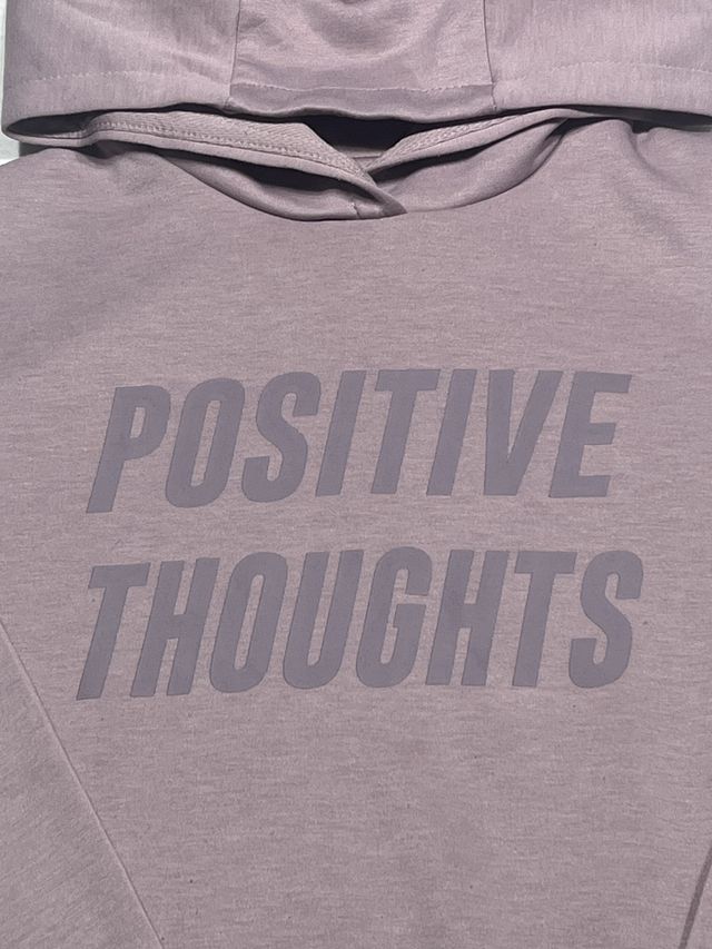 Sudadera Zara niña capucha Positive Thoughts