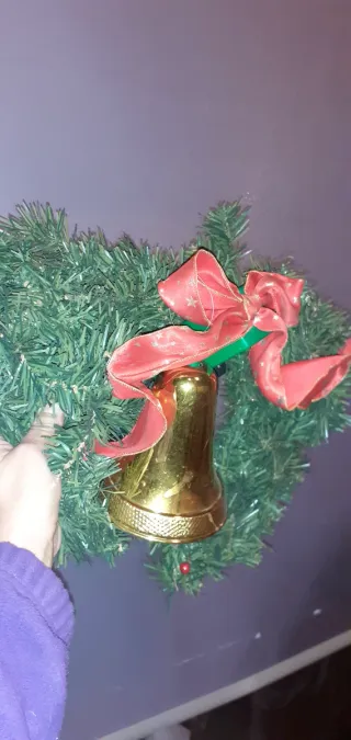 Adorno Navideño Puerta Campana Roja