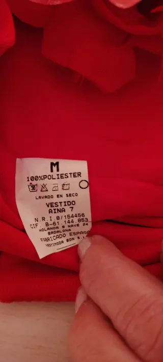 Vestido fiesta palabra de honor corto rojo talla M