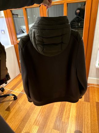 Chaqueta Moncler verde y marrón con capucha