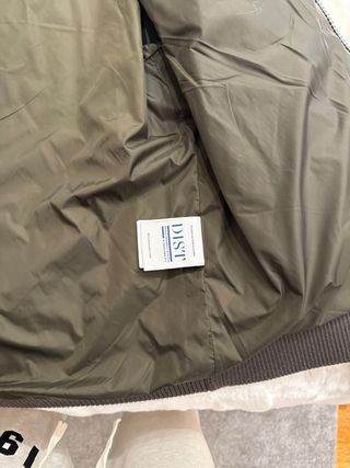 Chaqueta Moncler verde y marrón con capucha