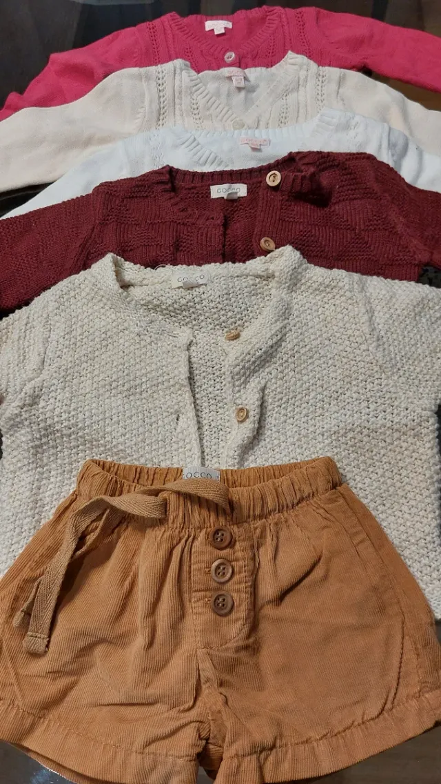 Lote 4 boleros Gocco y conjunto 6-9 meses