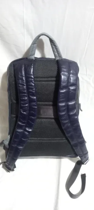 Zaino Piquadro Pelle Blu/Grigio