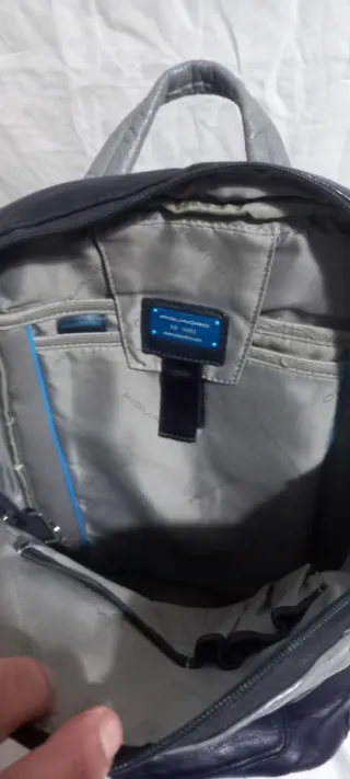 Zaino Piquadro Pelle Blu/Grigio