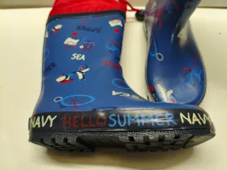 Botas de agua azules y rojas talla 28