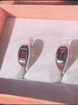 Pendientes Plata Granates Naturales