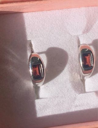 Pendientes Plata Granates Naturales